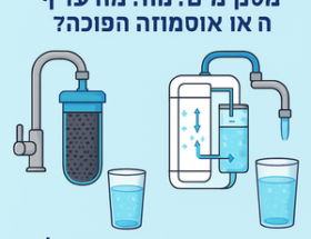 Illustrative image for a support article about 'מסנן מים: מה עדיף – פחם פעיל או אוסמוזה הפוכה?' in the general field.